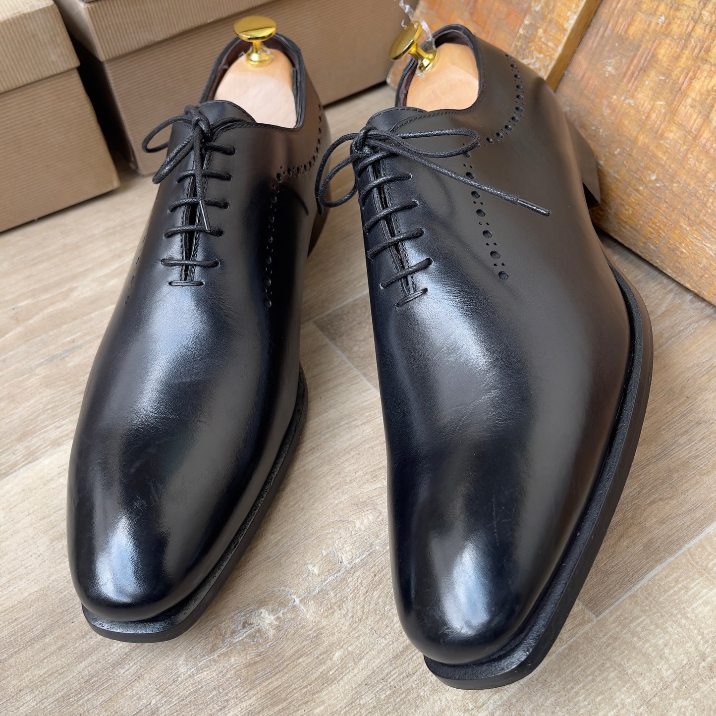 Soulier Cuir Noir FL— Semelle Cuir — Réf. X2