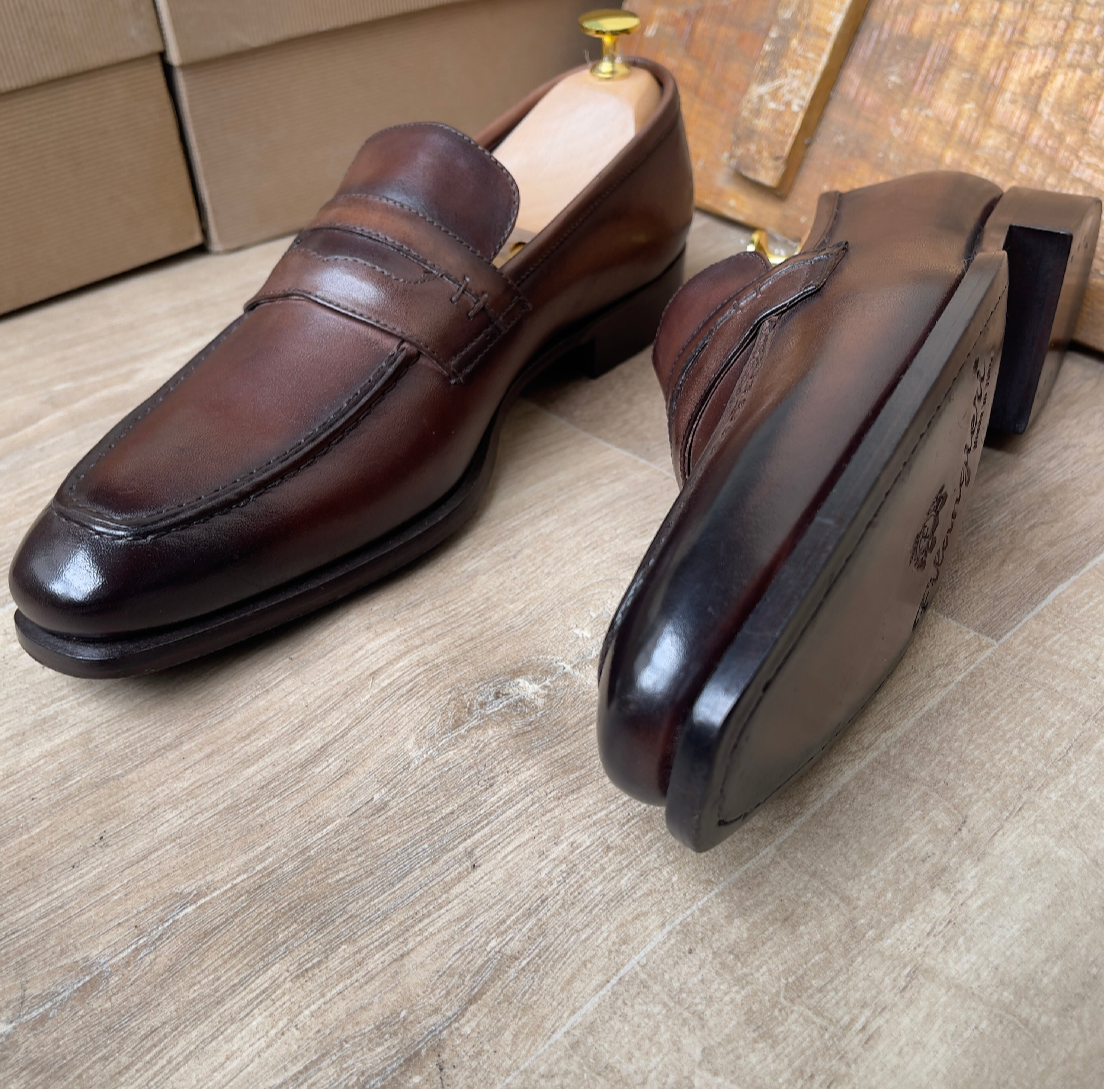 Mocassin en cuir marron semelle cuir—Ref DM6