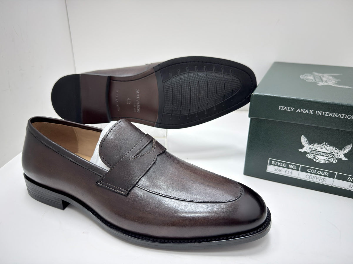 Mocassin en cuir marron ref-SEP1