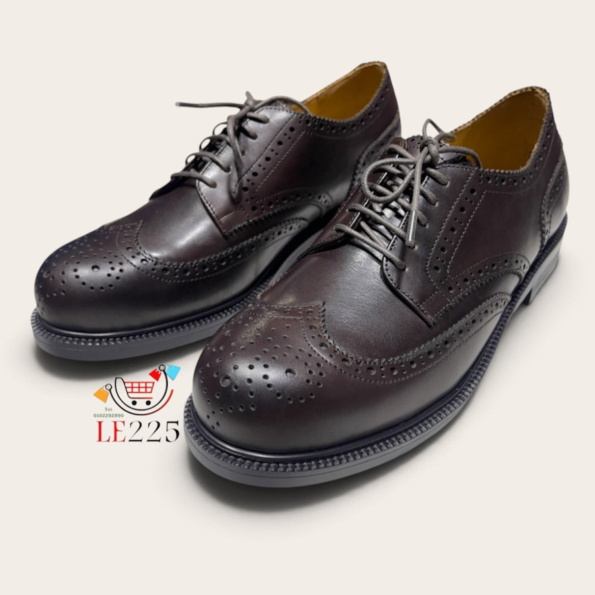 Chaussure Richelieu marron café à lacet semelle commando Ref-MO2