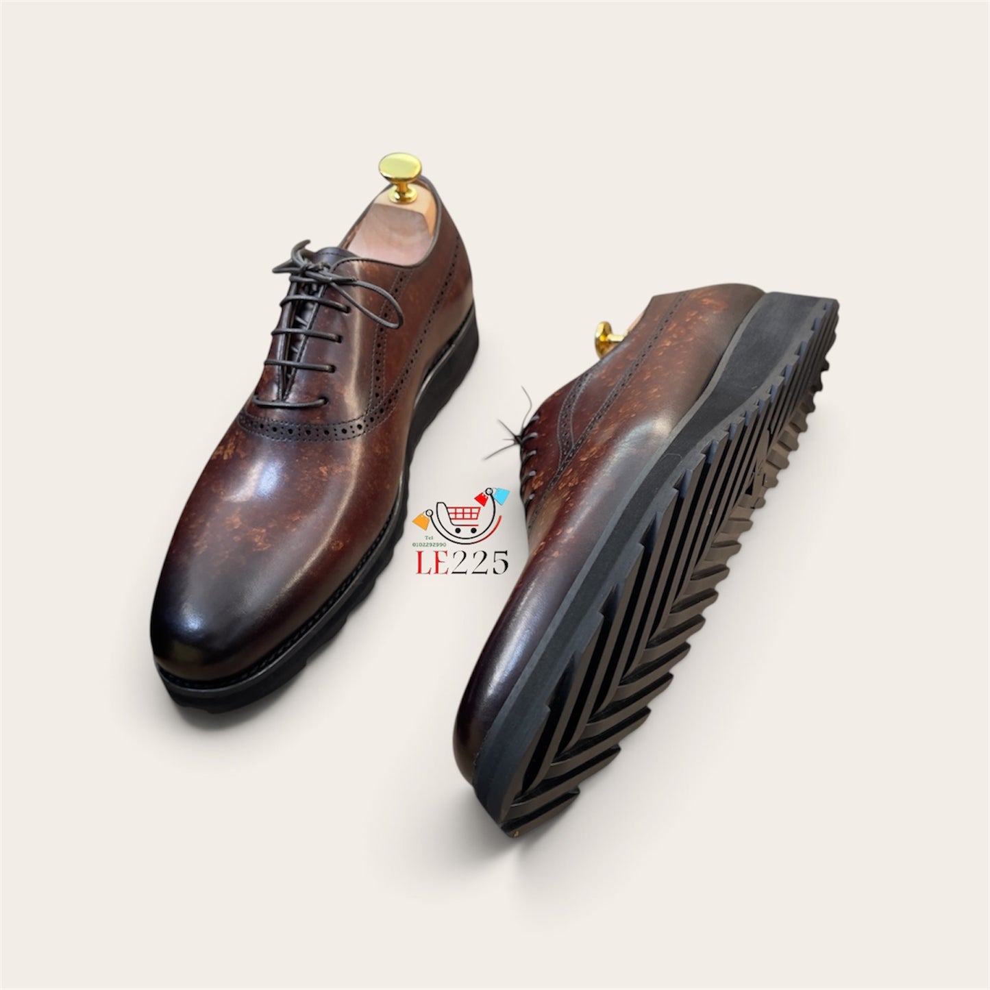 Sneakers en cuir marron —ref:B9