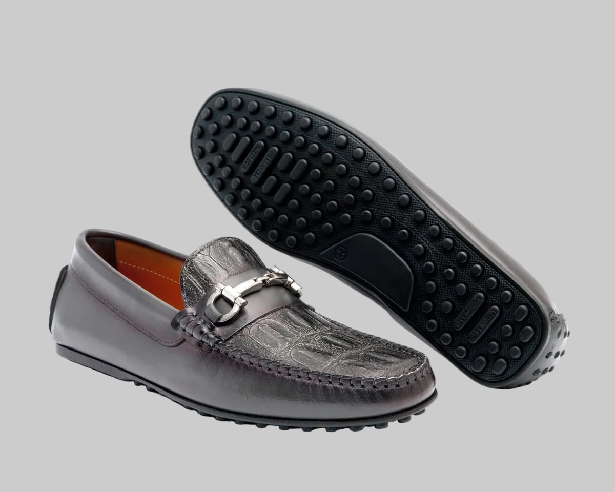 Mocassin Cuir FL— Semelle Gomme