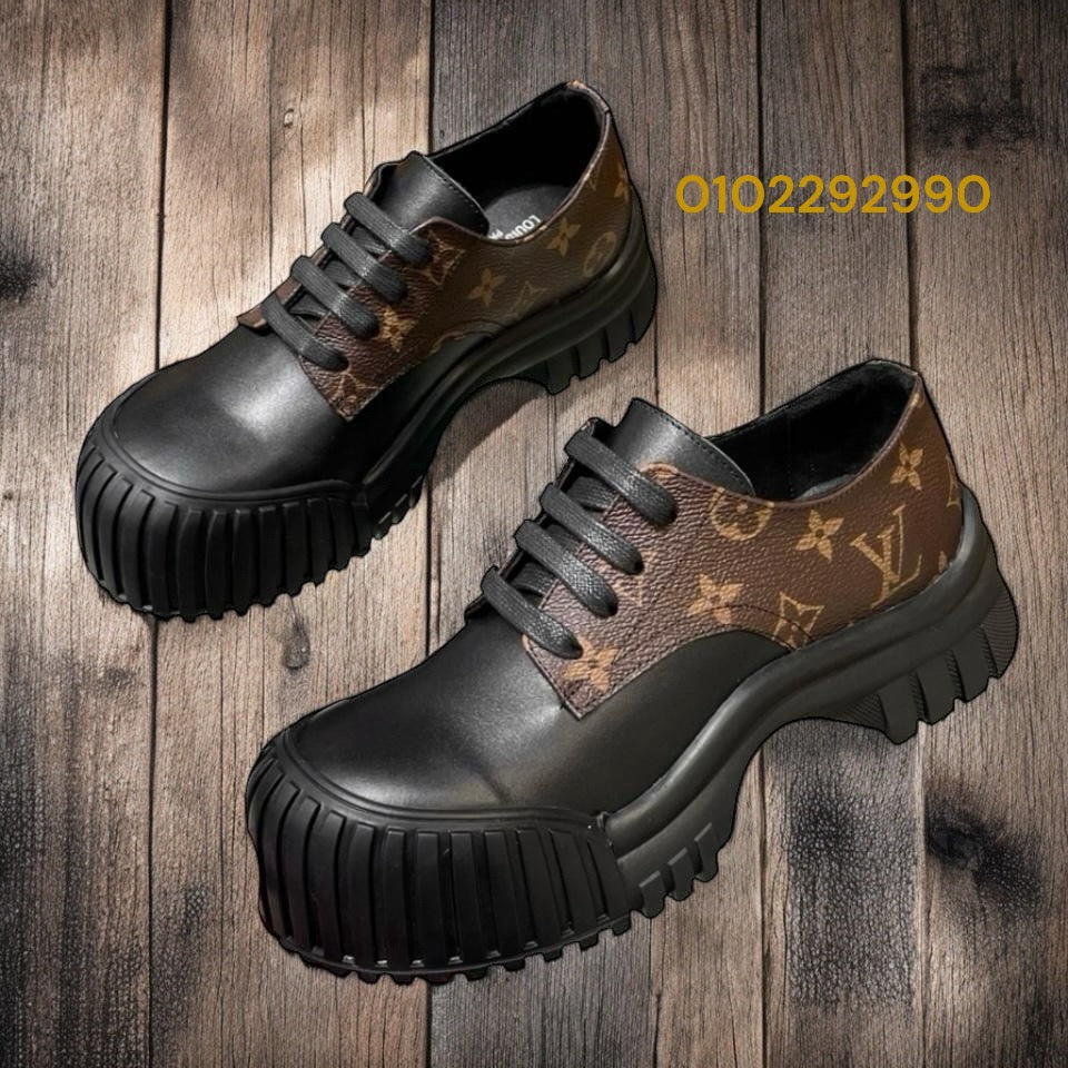 Sneakers en cuir semelle gomme