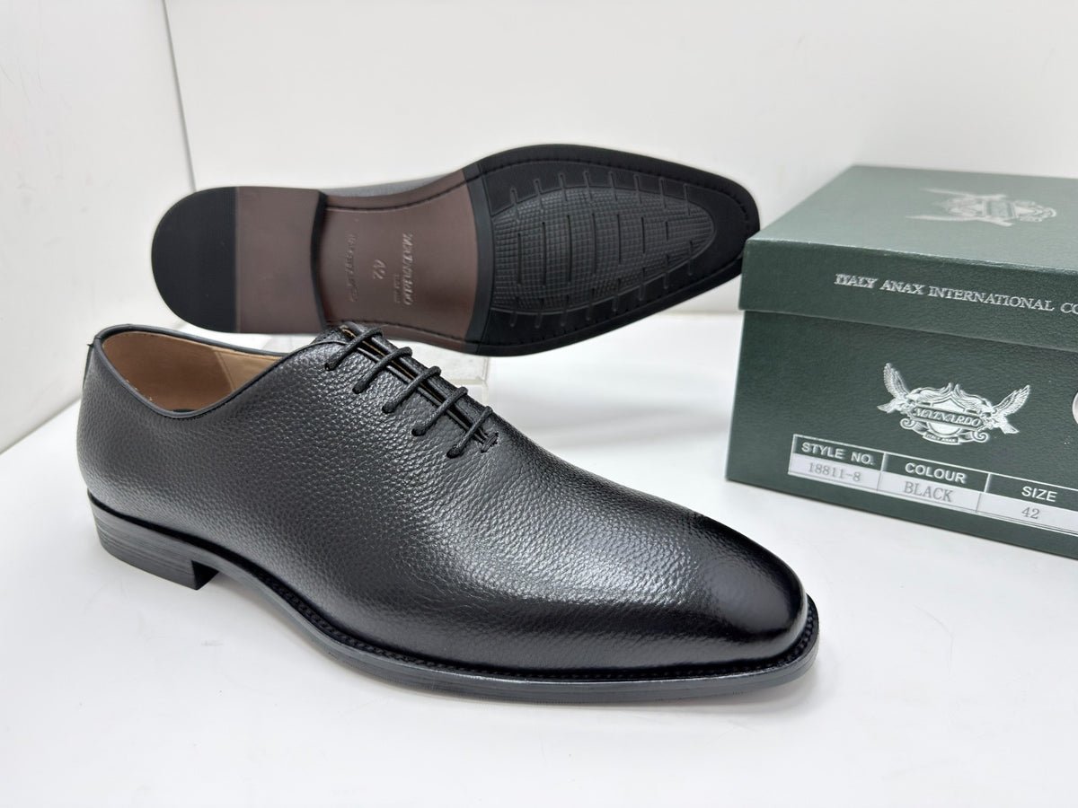 Soulier à lacet en cuir noir ref-SEP2