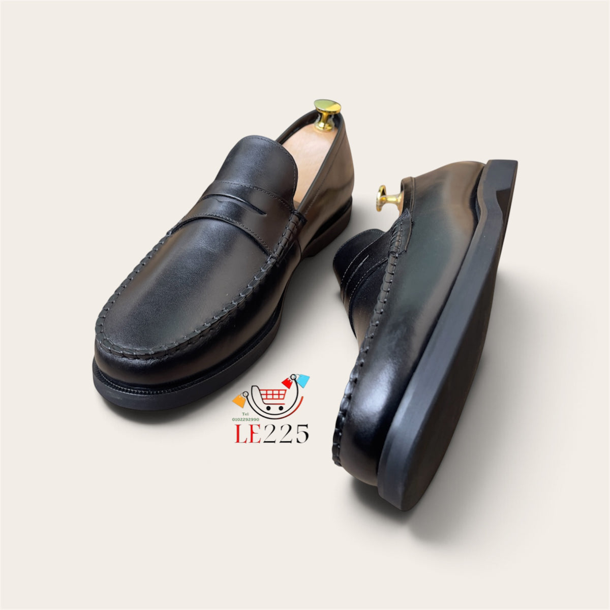 Mocassin en cuir noir ref-Dch 5