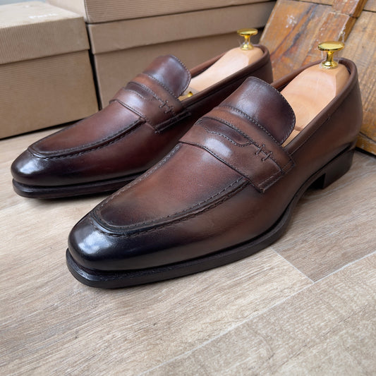 Mocassin Cuir Marron FL— Semelle Cuir