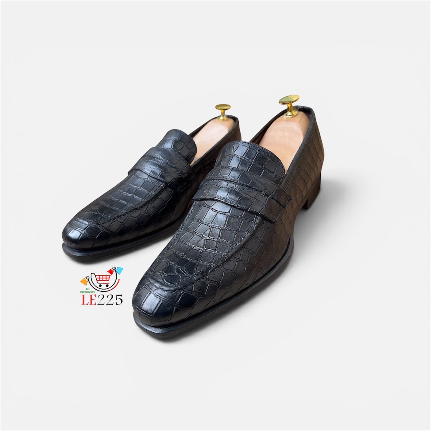 Mocassin Croco Cuir FL— Semelle Cuir