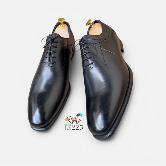 Soulier Cuir Noir FL — Semelle Cuir ref:5
