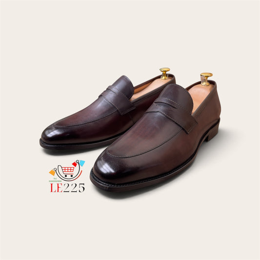 Mocassin en cuir marron ref-SEP1