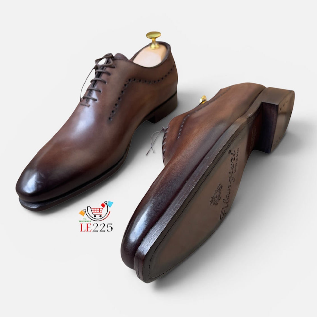 Soulier à lacet en cuir marron semelle cuir—Ref DM8
