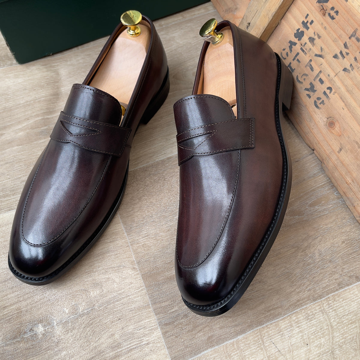 Mocassin en cuir marron ref-SEP1