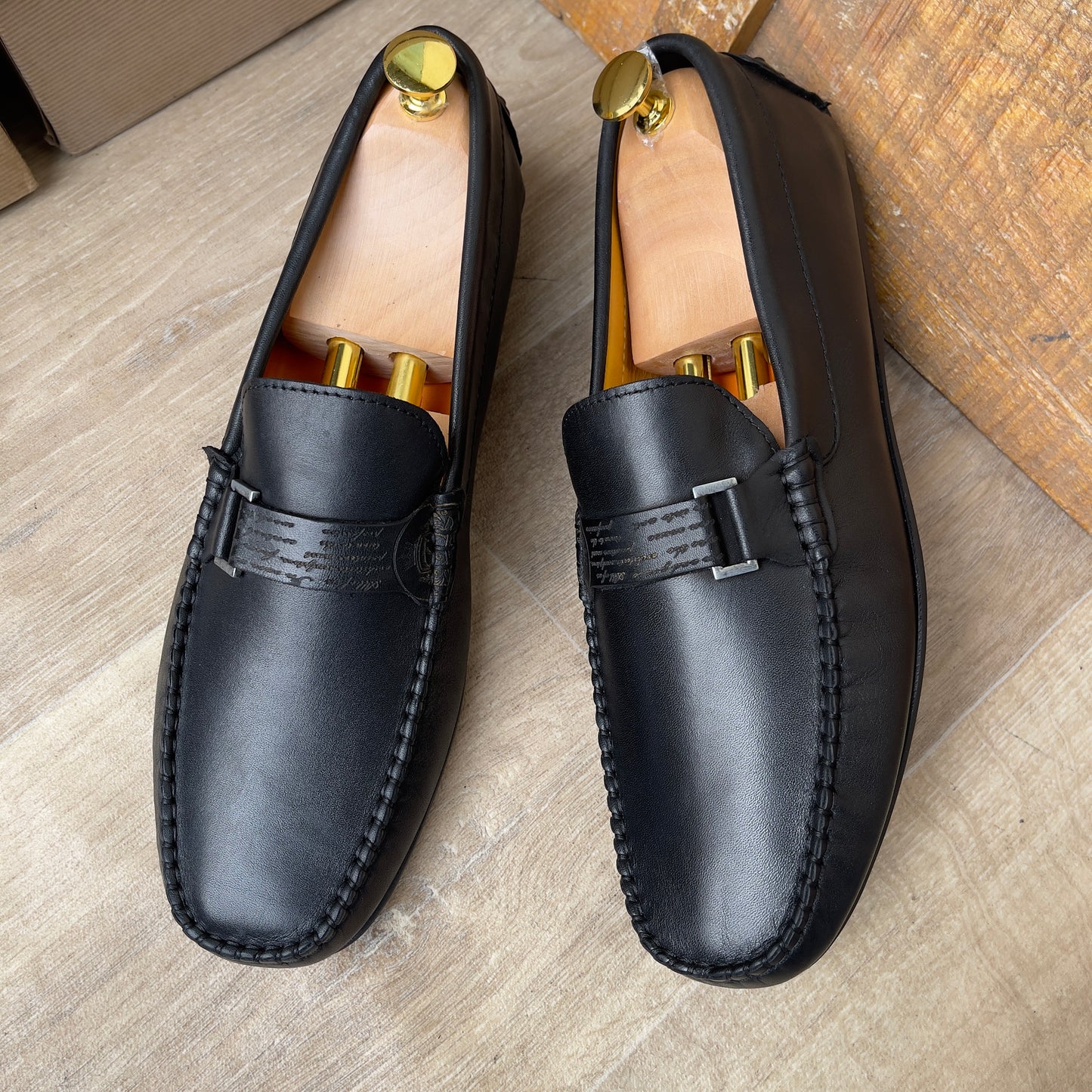 Mocassin Cuir Noir FL— Semelle Gomme — Réf. 3