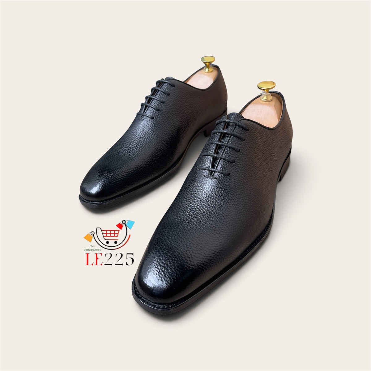 Soulier à lacet en cuir noir ref-SEP2
