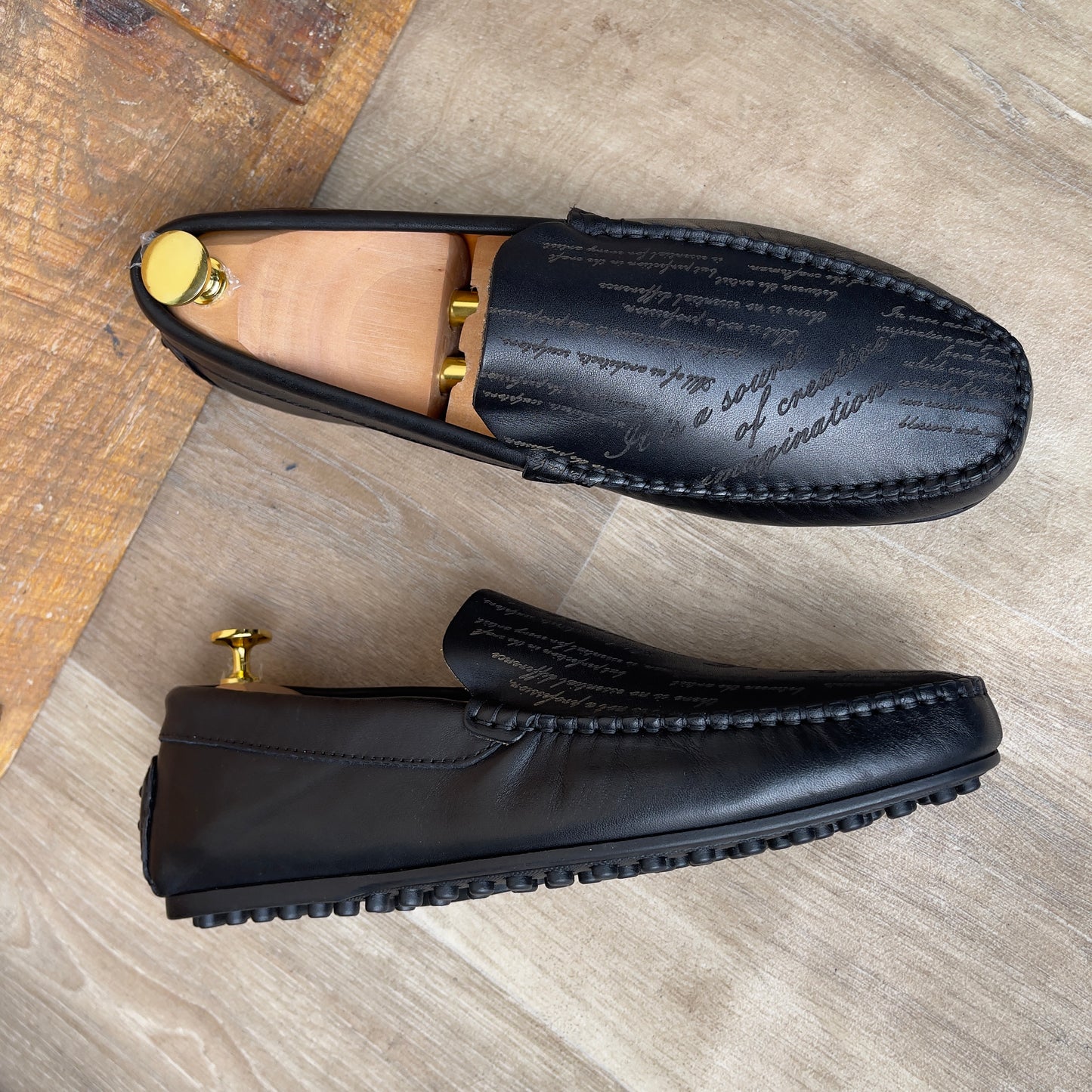 Mocassin Imprimé Cuir Noir FL Réf:x21
