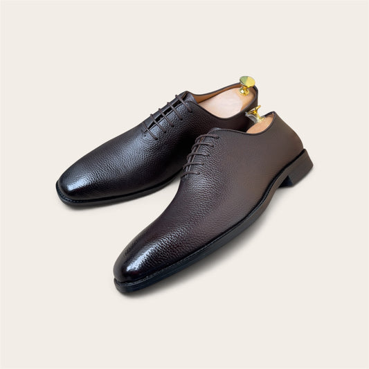 Soulier à lacet en cuir marron ref-SEP5