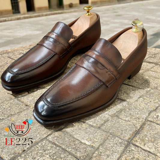 Mocassin Cuir Marron — Semelle Cuir — Réf. A4