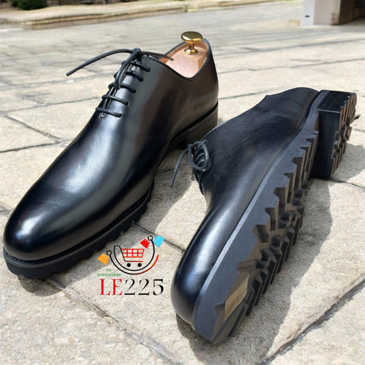 Soulier Cuir Noir — Semelle Commando — Réf. XC16