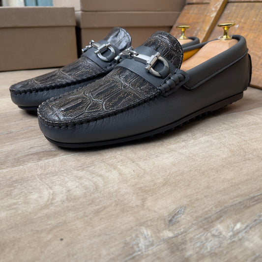 Mocassin Cuir FL— Semelle Gomme