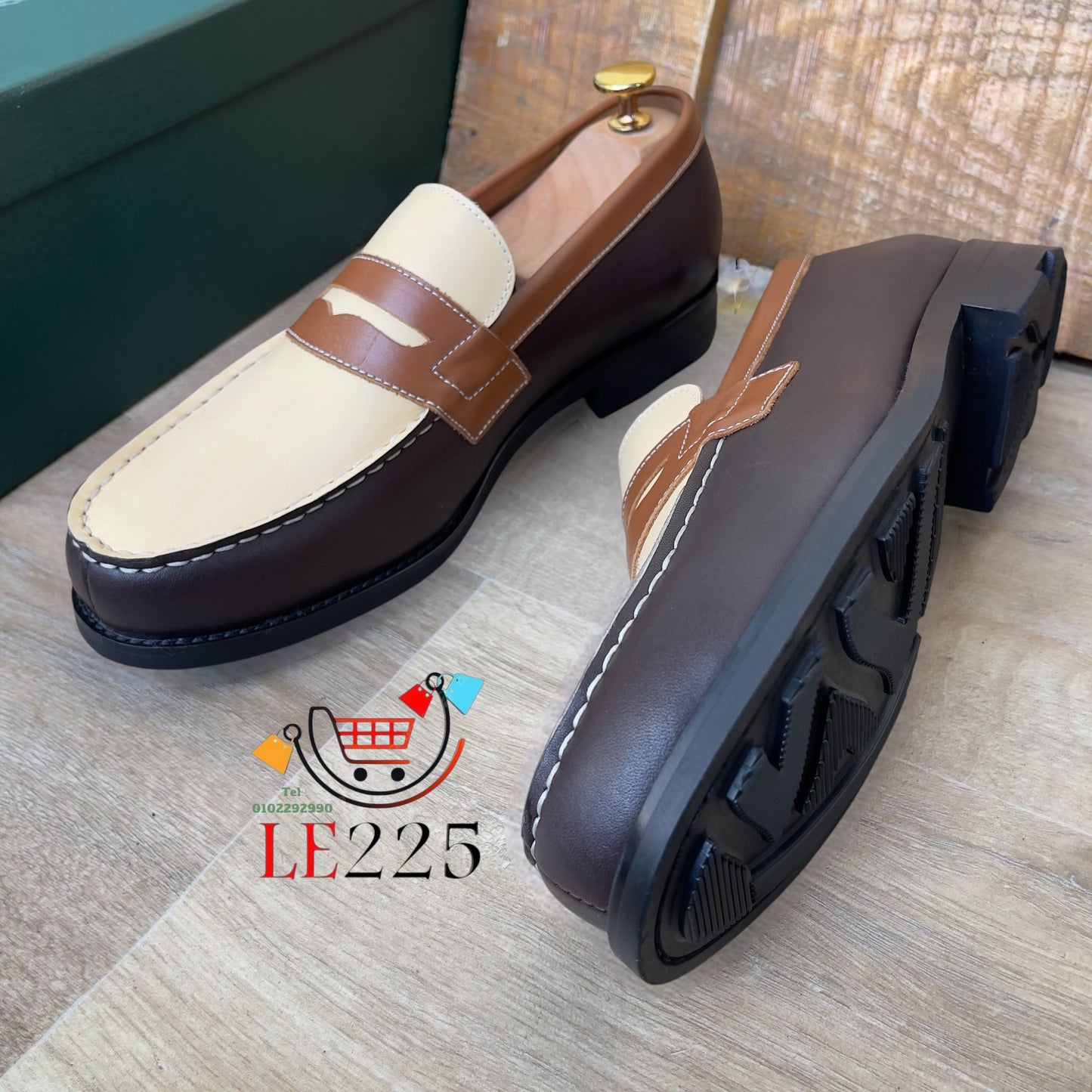 Mocassin Cuir Tricolore — Semelle Commando