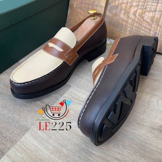 Mocassin Cuir Tricolore — Semelle Commando