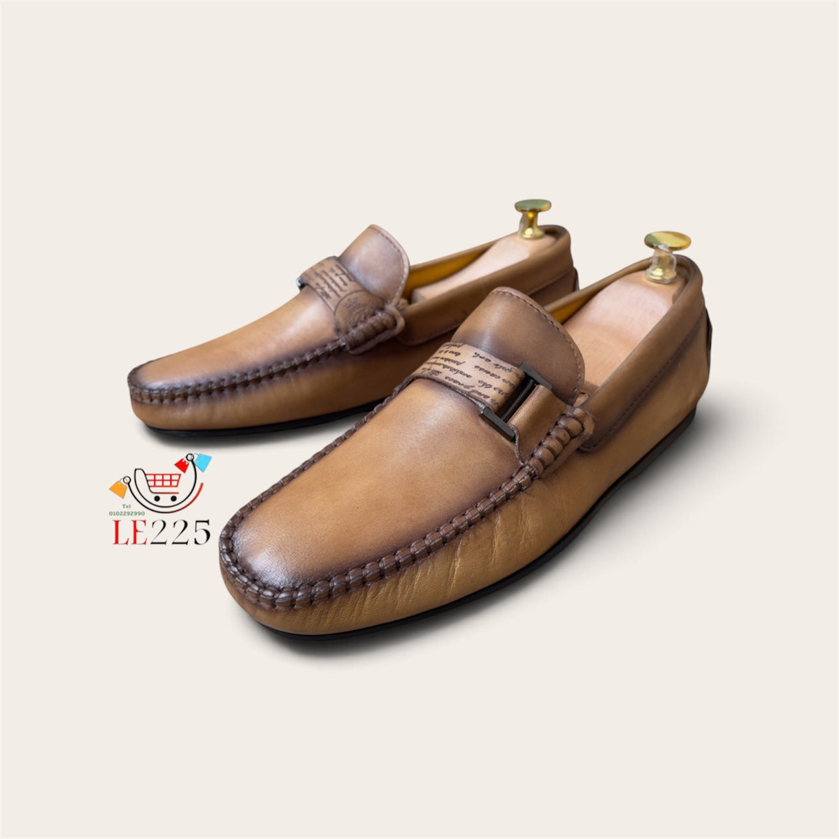 Mocassin marron clair semelle gomme Ref-DM14