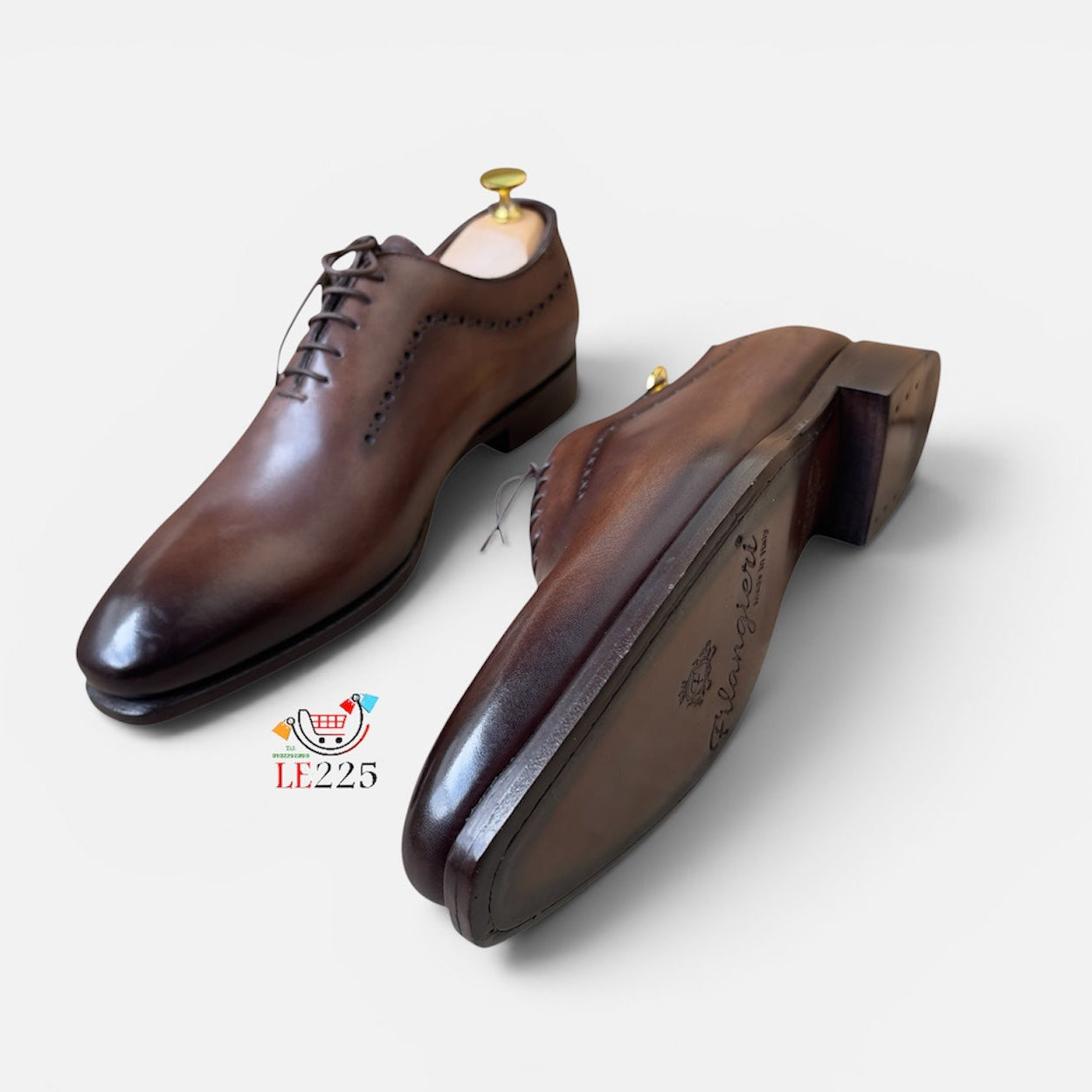 Soulier Cuir Marron FL— Semelle Cuir Réf: x45