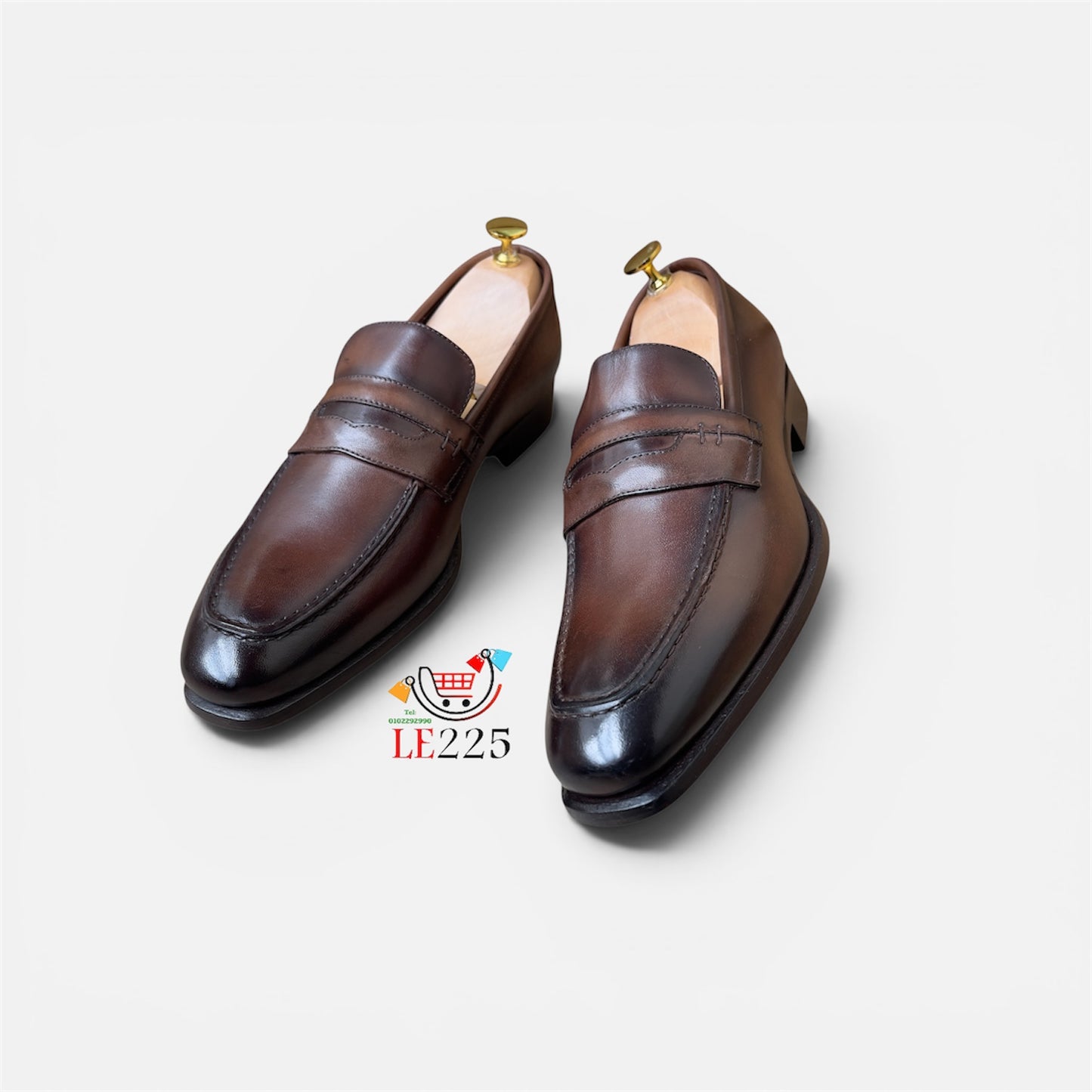 Mocassin Cuir Marron FL— Semelle Cuir — Réf. A4