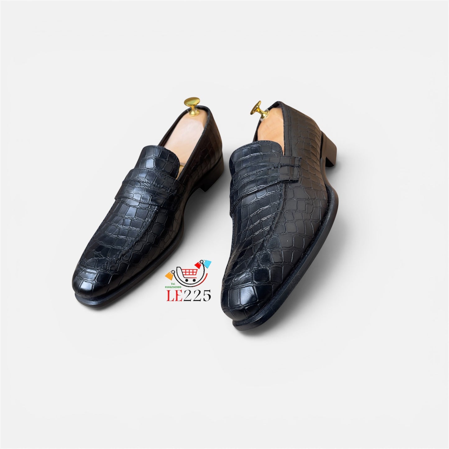 Mocassin Croco Cuir FL— Semelle Cuir