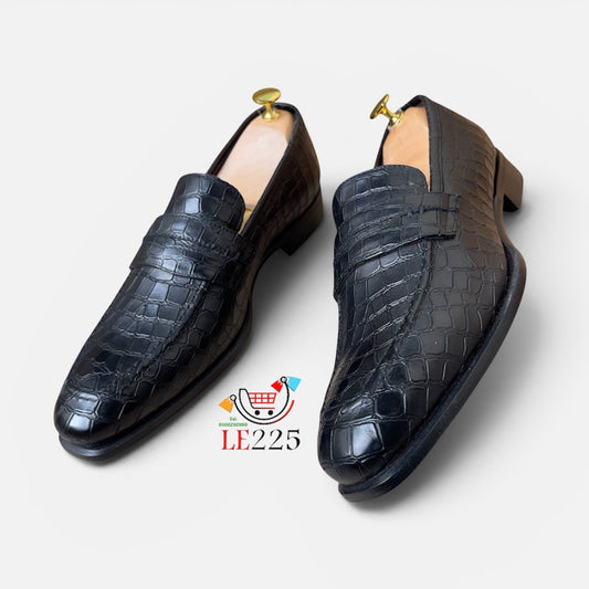 Mocassin Croco Cuir FL— Semelle Cuir