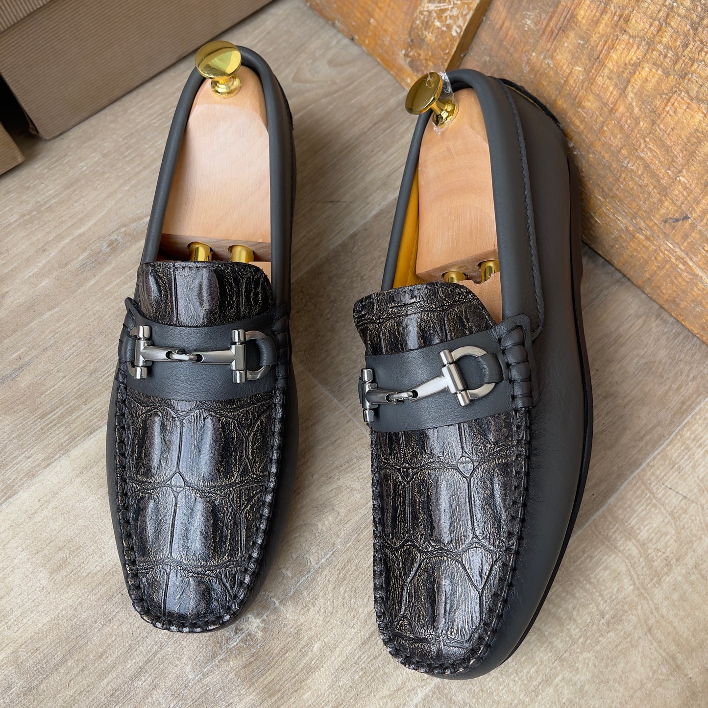 Mocassin Cuir FL— Semelle Gomme