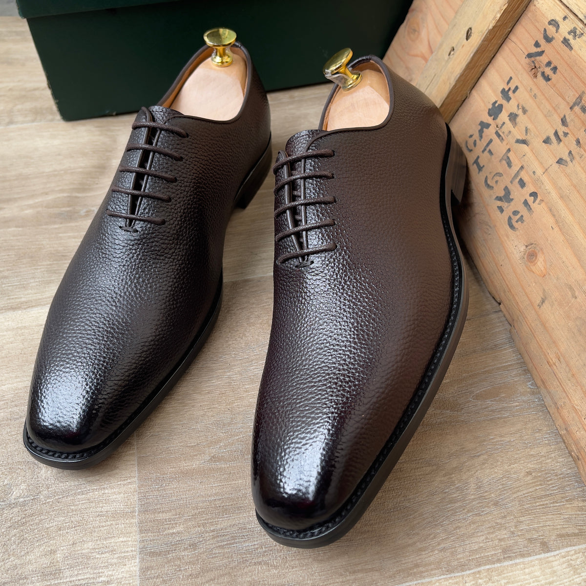 Soulier à lacet en cuir marron ref-SEP5