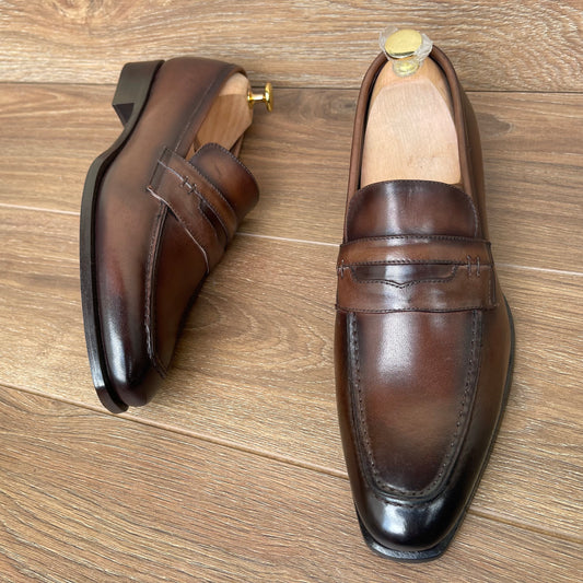 Mocassin Cuir Marron — Semelle Cuir