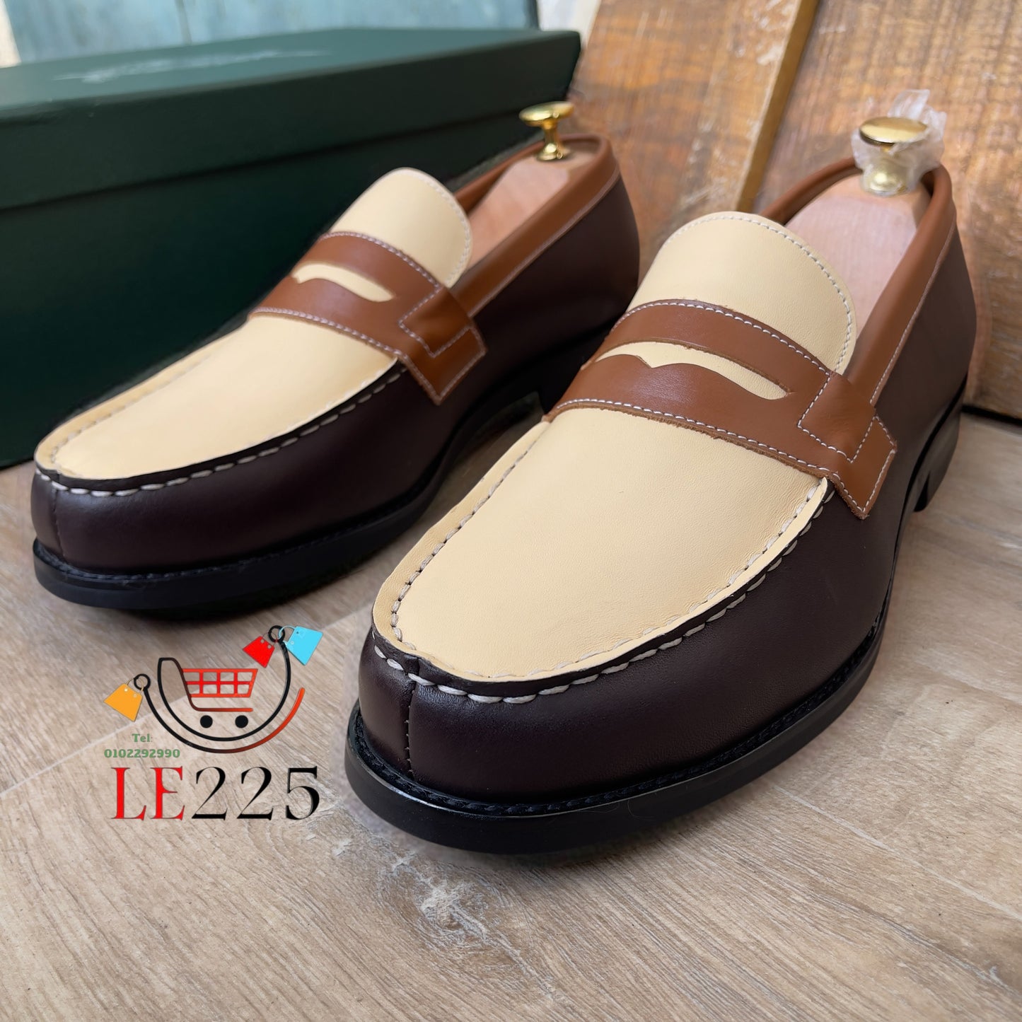 Mocassin Cuir Tricolore — Semelle Commando