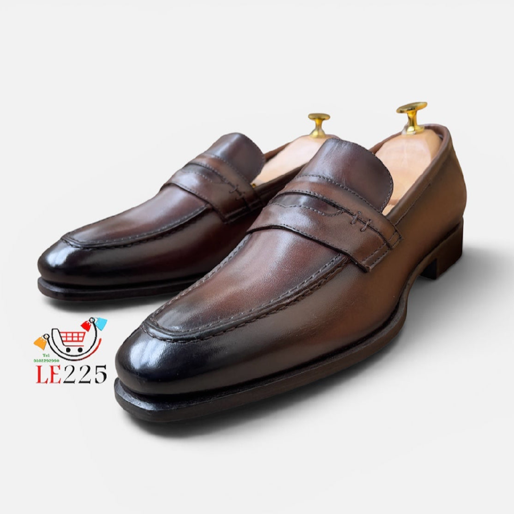 Mocassin en cuir marron semelle cuir—Ref DM6