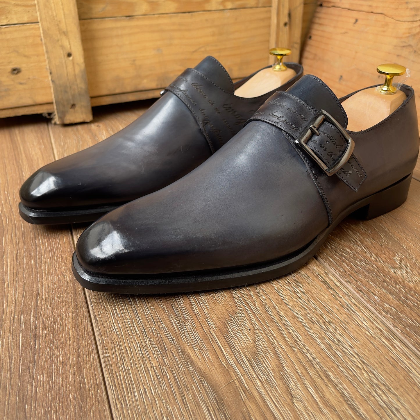 Soulier consulte en cuir gris semelle cuir—DM1