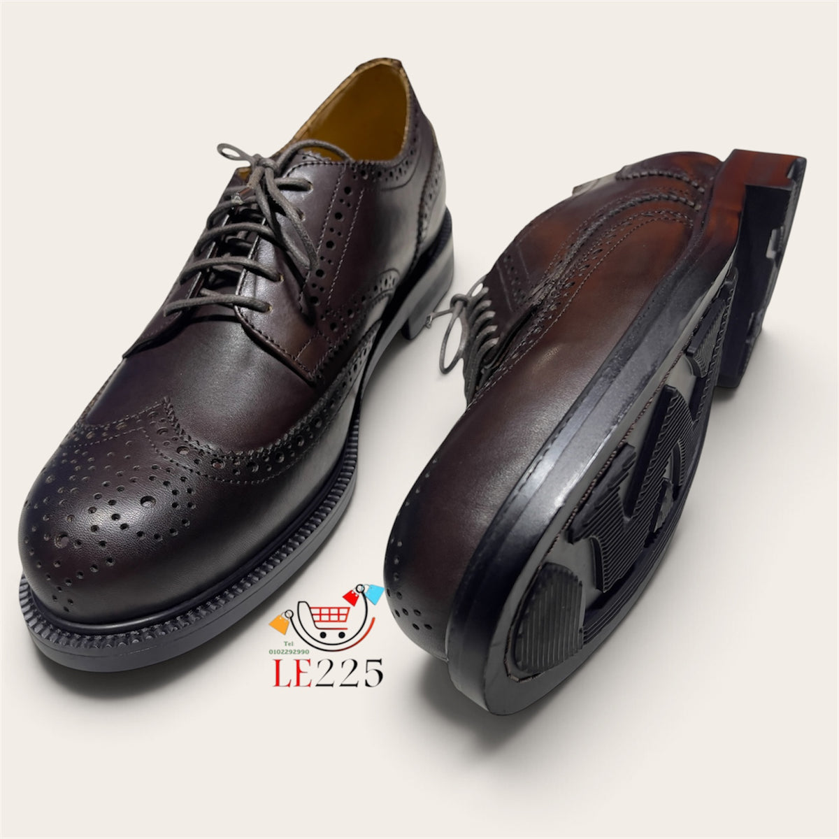 Chaussure Richelieu marron café à lacet semelle commando Ref-MO2