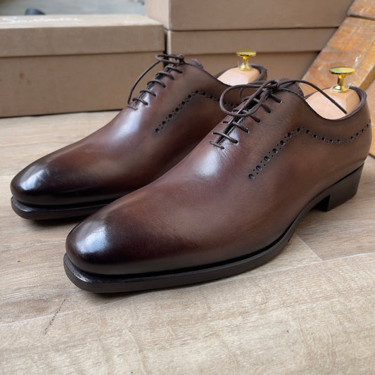 Soulier Cuir Marron FL— Semelle Cuir — Réf. X3