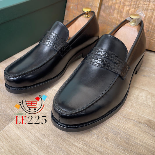Mocassin Cuir Noir — Semelle Commando — Réf. AF8
