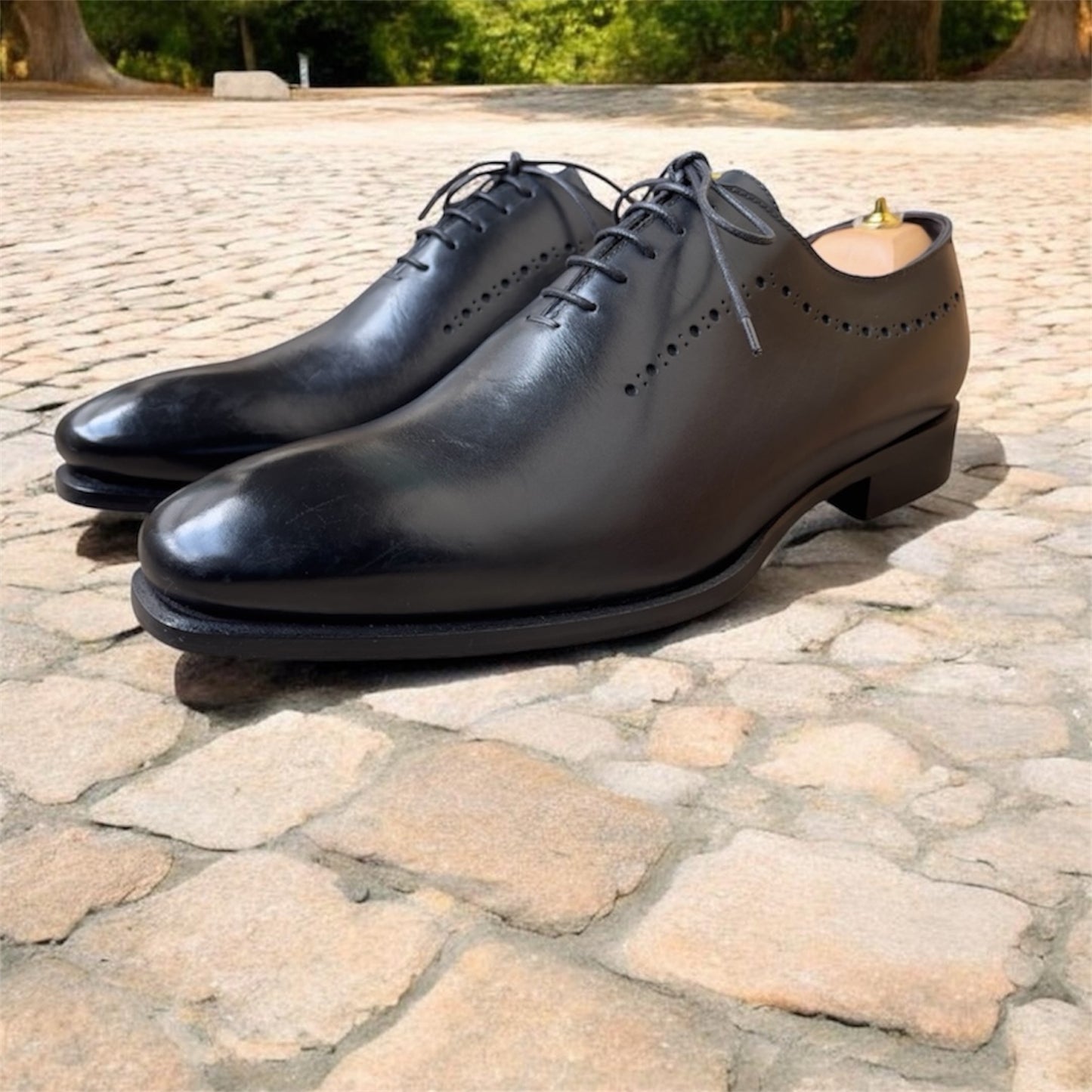 Soulier Cuir Noir FL — Semelle Cuir ref:5