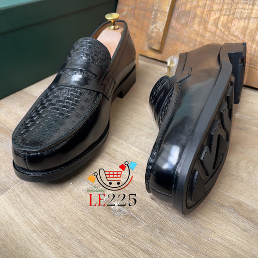 Mocassin Cuir Noir — Semelle Commando — Réf. AF5