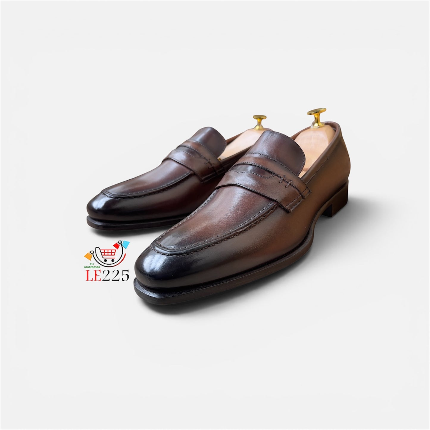Mocassin Cuir Marron FL— Semelle Cuir — Réf. A4