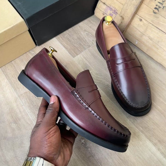 Mocassin en cuir marron ref-Dch 4